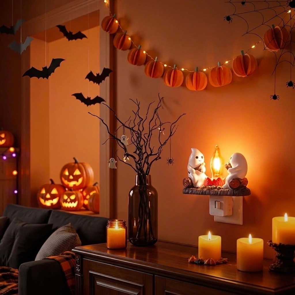 Ghostly Campfire Night Light